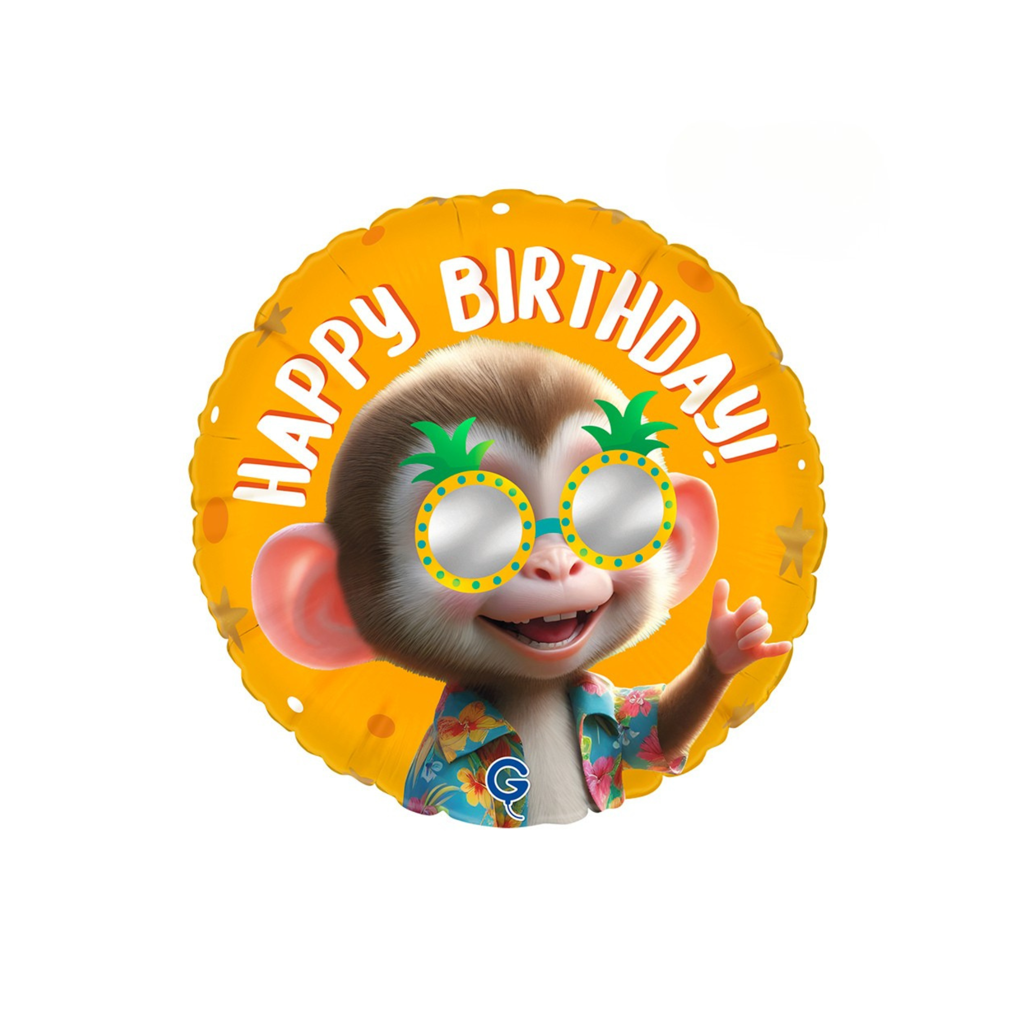 Folienballon Rund Cool Monkey "Happy Birthday" -hey-Party.de- Folienballons -#Variante_
