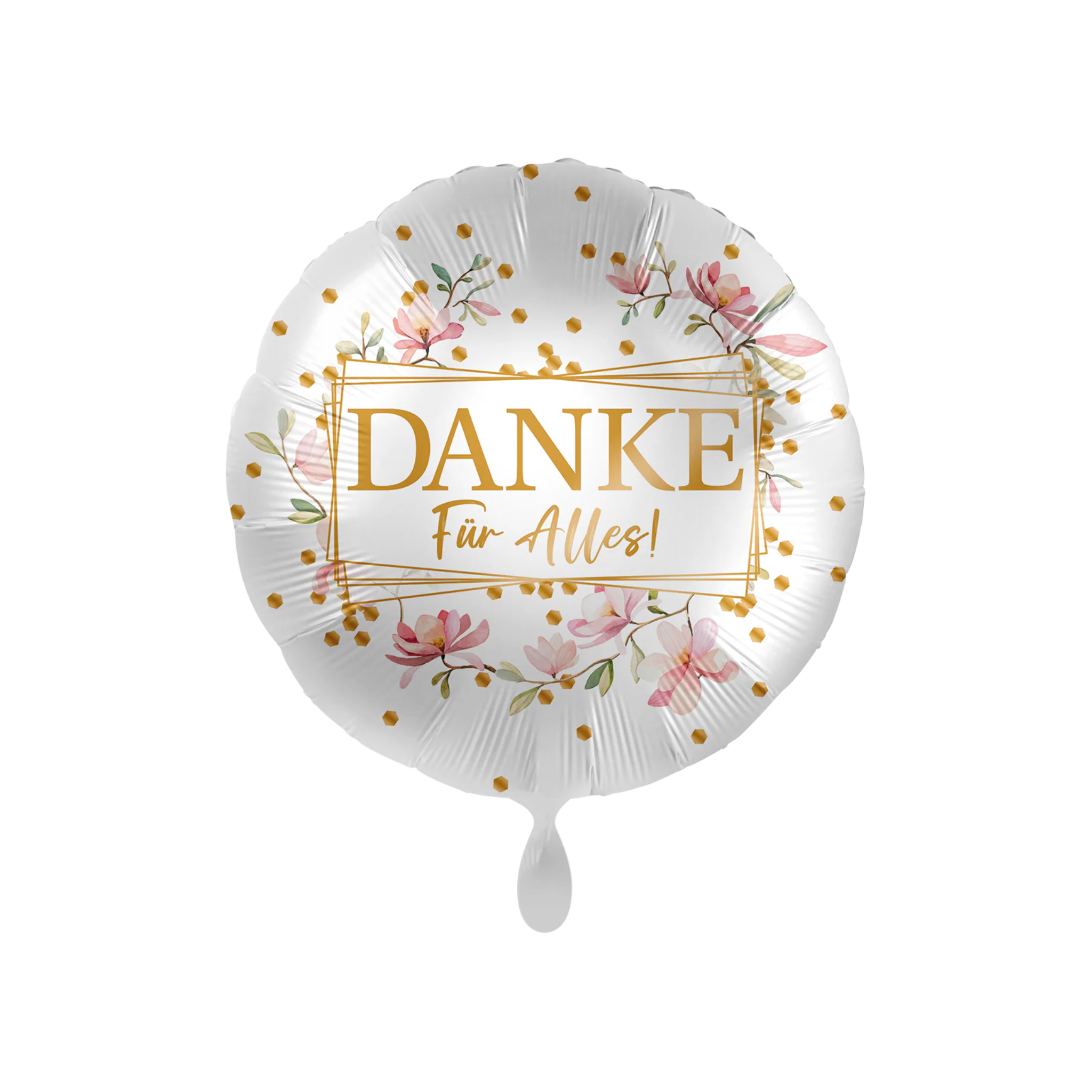 Folienballon Rund "Danke für Alles" Blüten, ca. 35 cm
