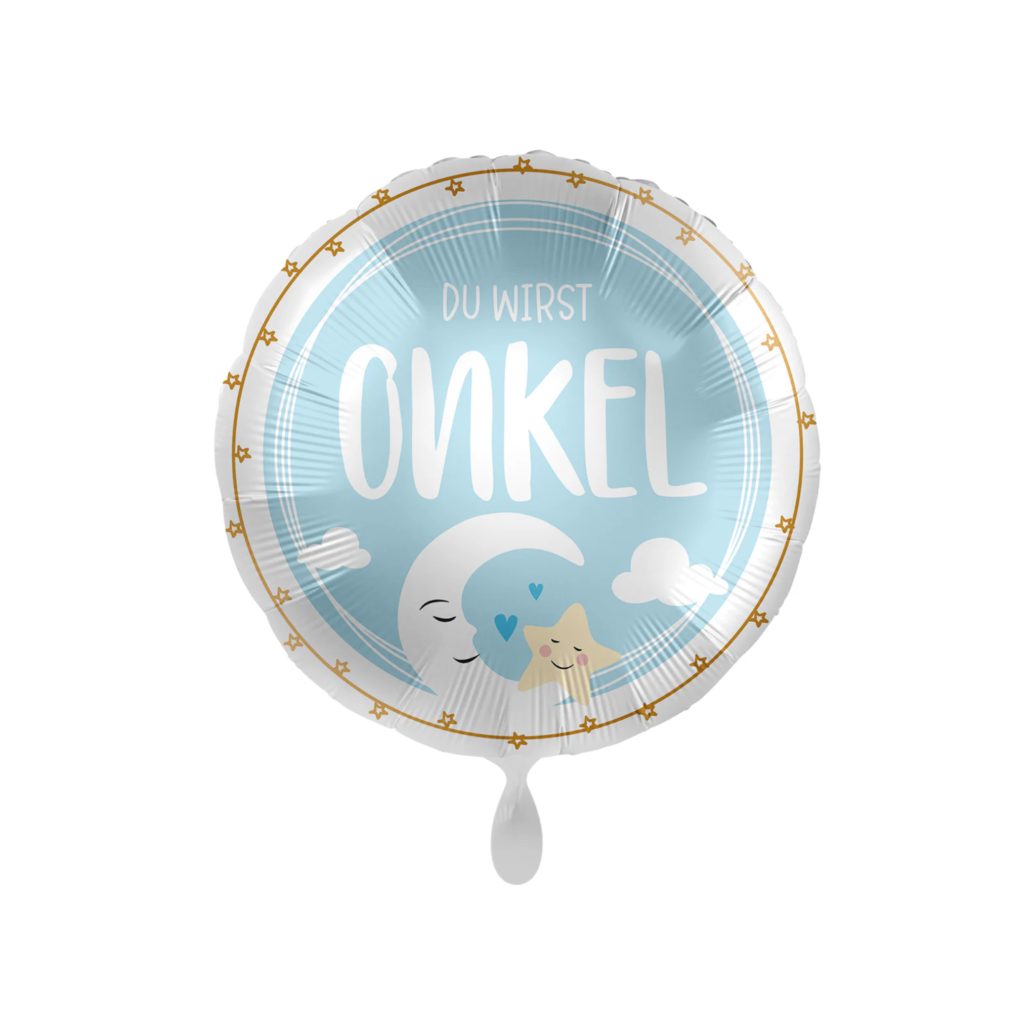 Folienballon Rund Du wirst Onkel, Blau, ca. 35 cm