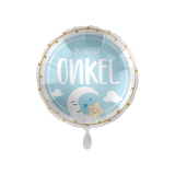 Folienballon Rund Du wirst Onkel, Blau, ca. 35 cm