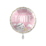 Folienballon Rund Du wirst Tante, Rosa, ca. 35 cm