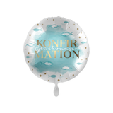 Folienballon Rund "Glückwunsch Konfirmation..." Fische Wasser, ca. 35 cm