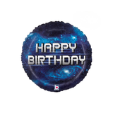 Folienballon Rund "Happy Birthday" Galaxy -hey-Party.de- Folienballons -#Variante_