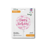 Folienballon Rund "Happy Birthday" Schleifen Rosa, ca. 35 cm