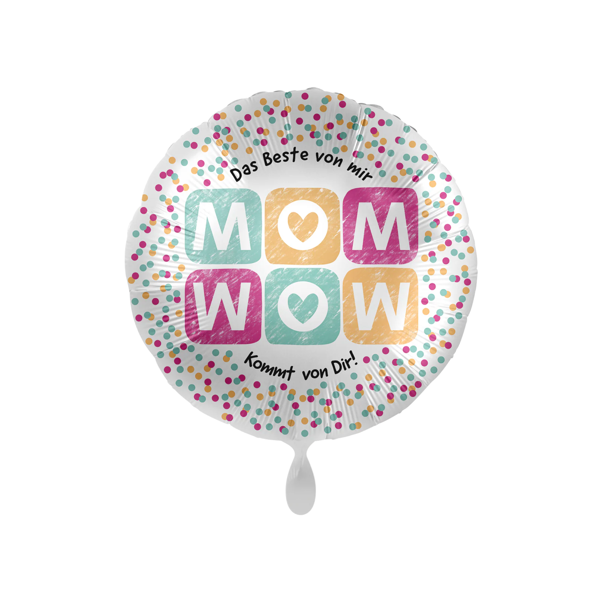 Folienballon Rund MOM WOW, ca. 35 cm