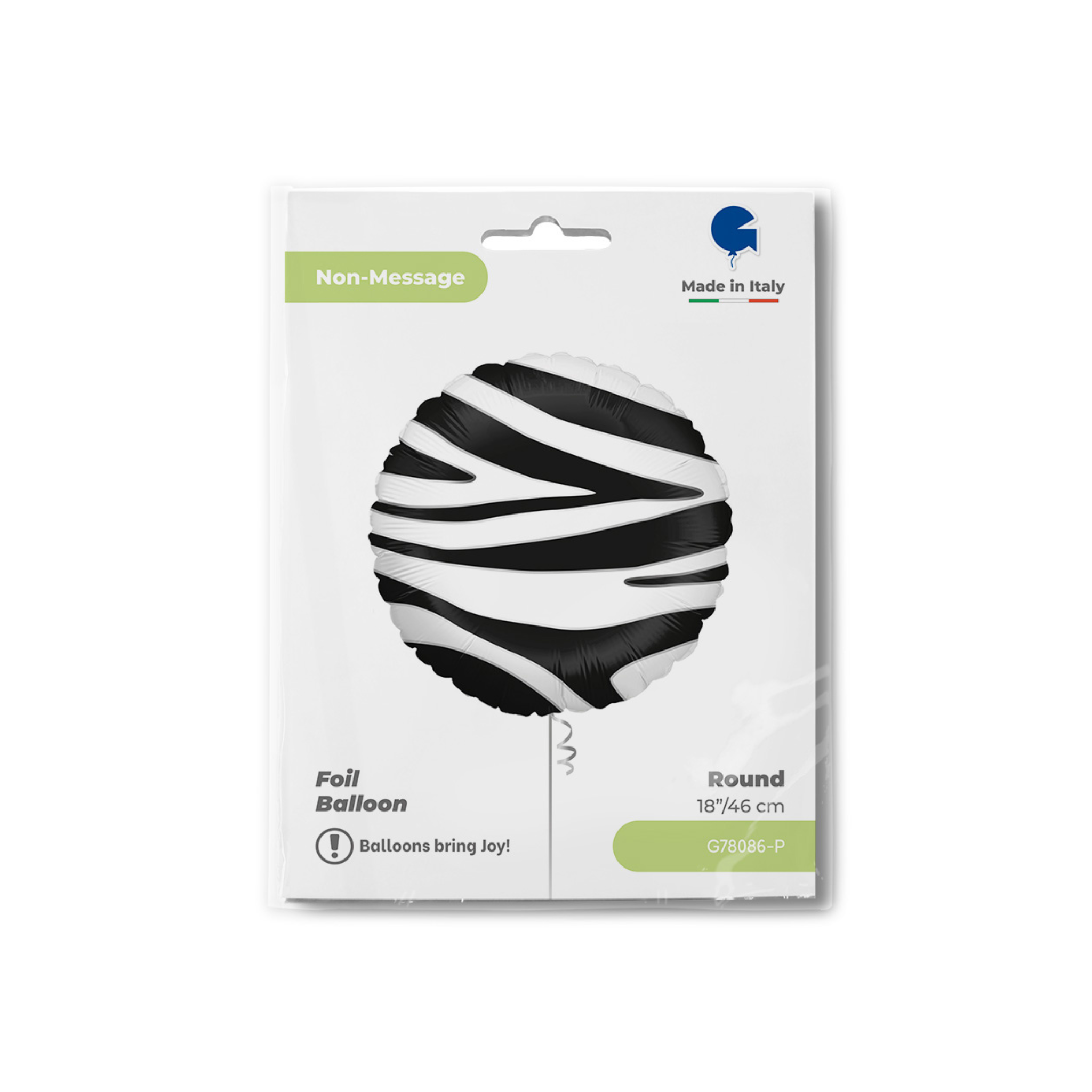 Folienballon Rund Zebraprint -hey-Party.de- Folienballons -#Variante_