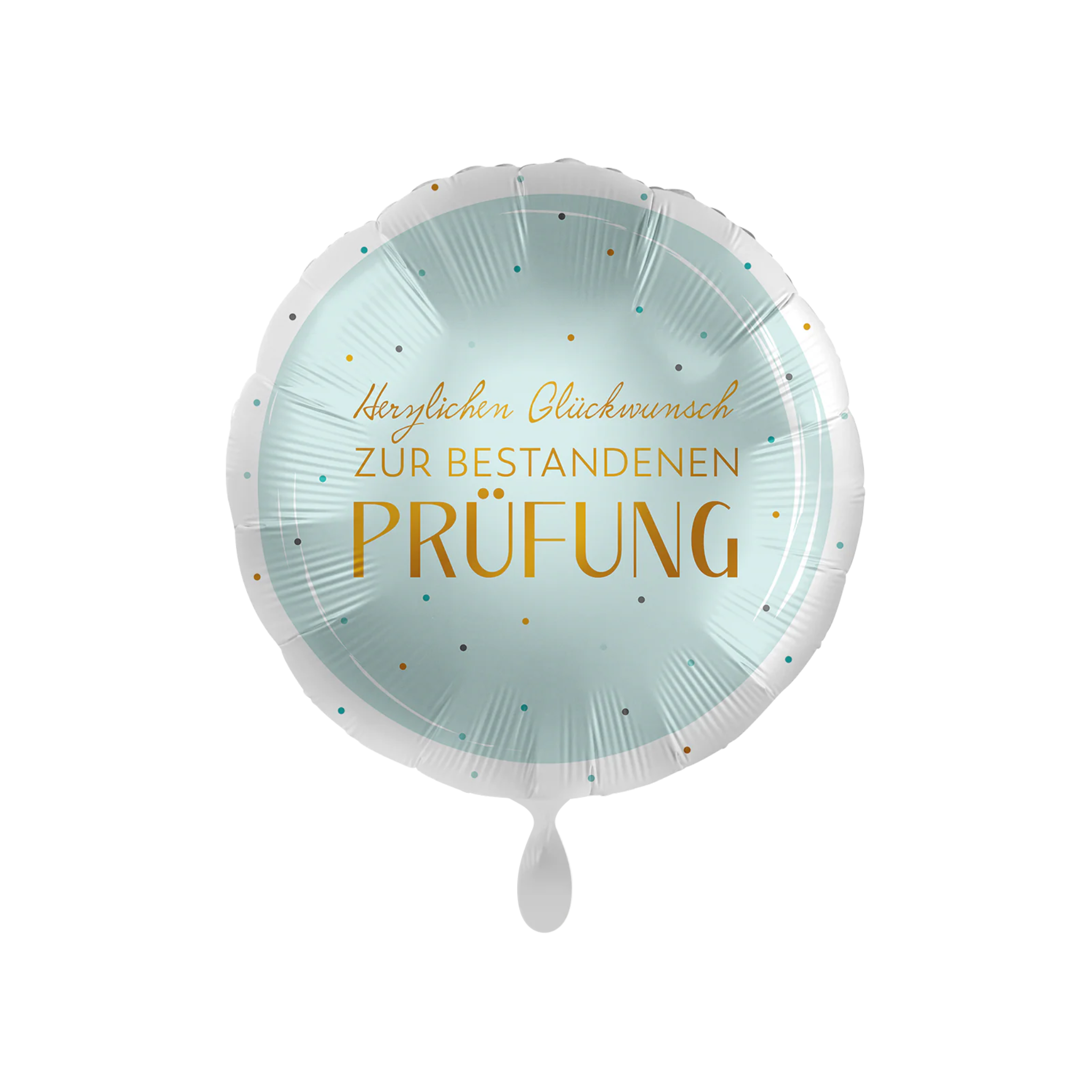 Folienballon Rund "Zur Bestandenen Prüfung", Hellblau, ca. 35 cm