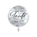 Folienballon Rund "Zur Taufe Alles Gute" Fische -hey-Party.de- Folienballons -#Variante_