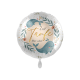 Folienballon Rund "Zur Taufe Alles Liebe" Wale -hey-Party.de- Folienballons -#Variante_