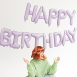 Folienballon Girlande "Happy Birthday“ Helllila Matt -hey-Party.de- Folienballons -#Variante_