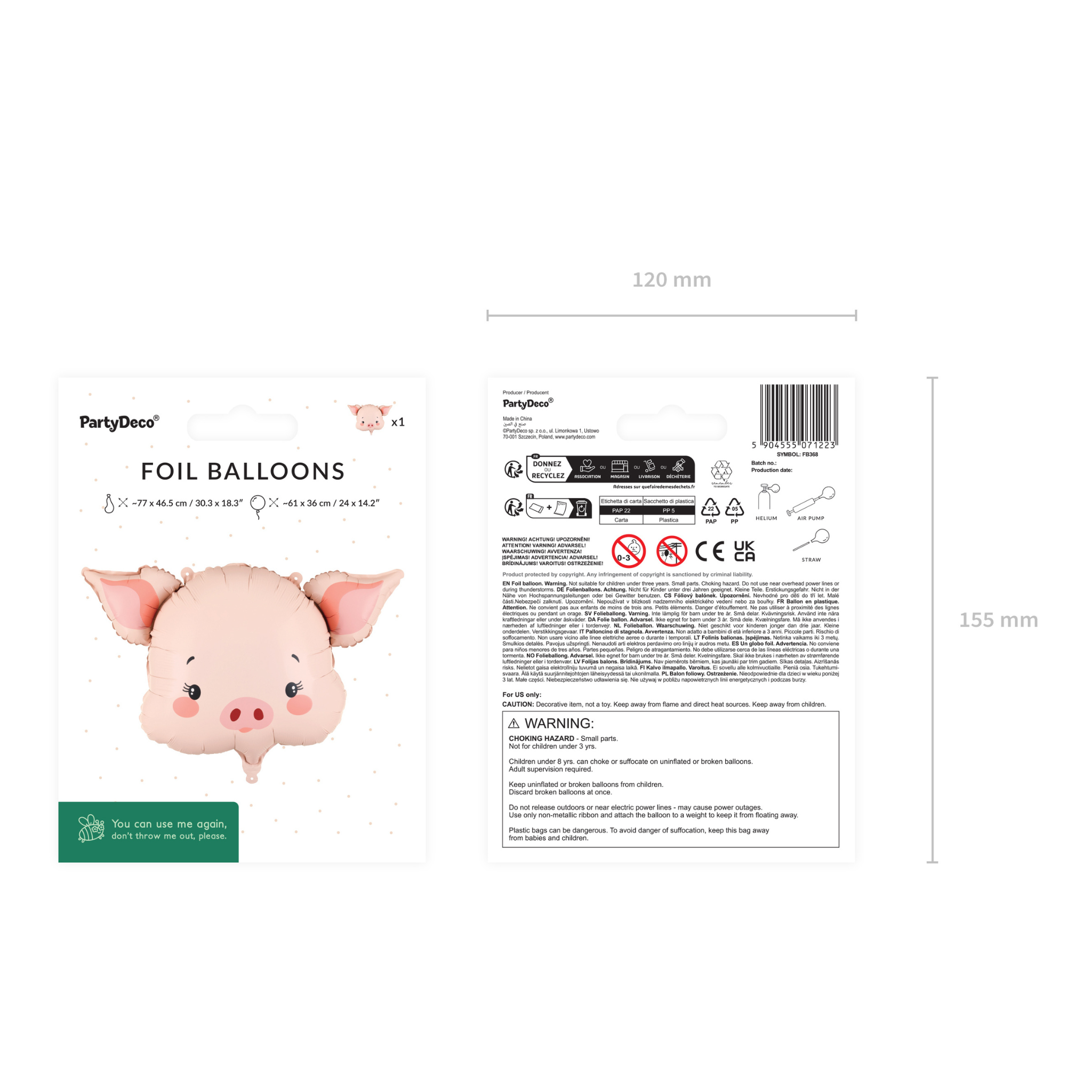 Folienballon Schweinchen -hey-Party.de- Folienballons -#Variante_