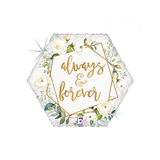 Folienballon Sechseck "Always & Forever" -hey-Party.de- Folienballons -#Variante_