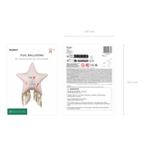 Folienballon Stern mit Fransen "Happy Birthday" Beige -hey-Party.de- Folienballons -#Variante_