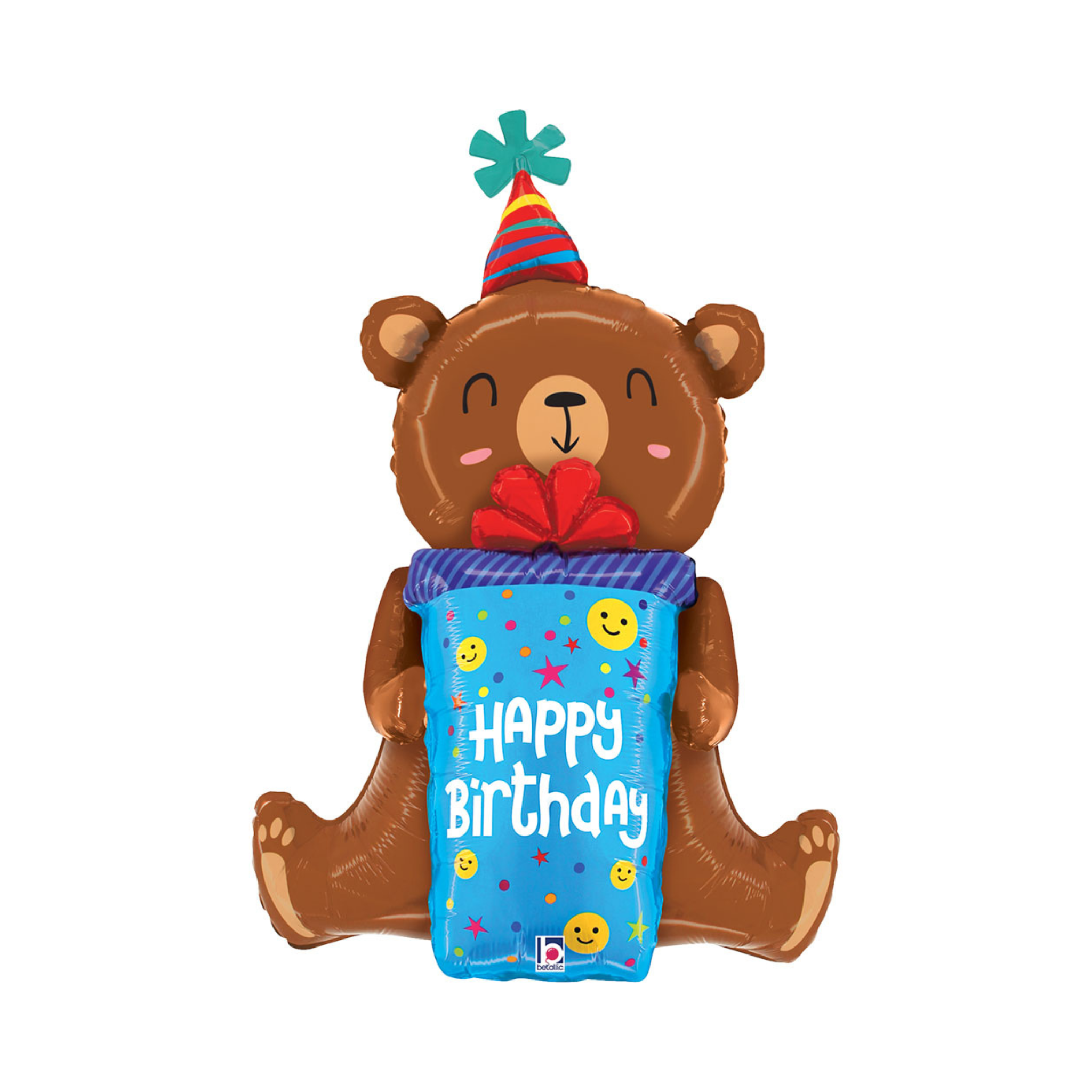 Folienballon Süsser Bär mit Geschenk -hey-Party.de- Folienballons -#Variante_