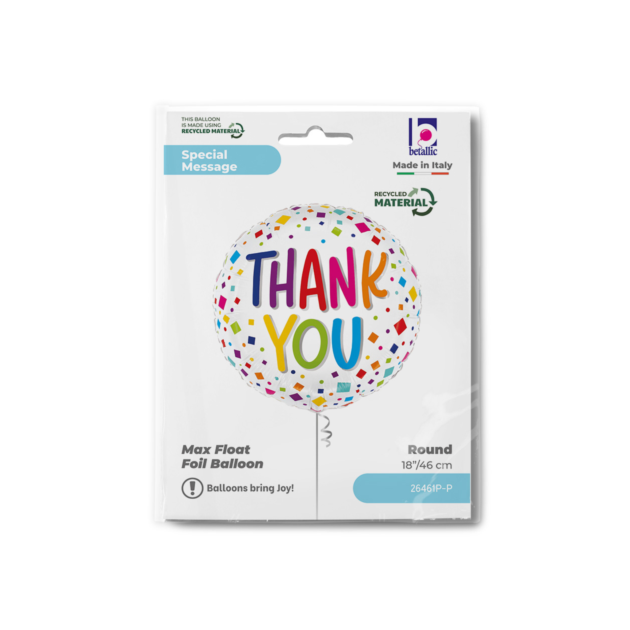 Folienballon Rund "THANK YOU" Bunt -hey-Party.de- Folienballons -#Variante_