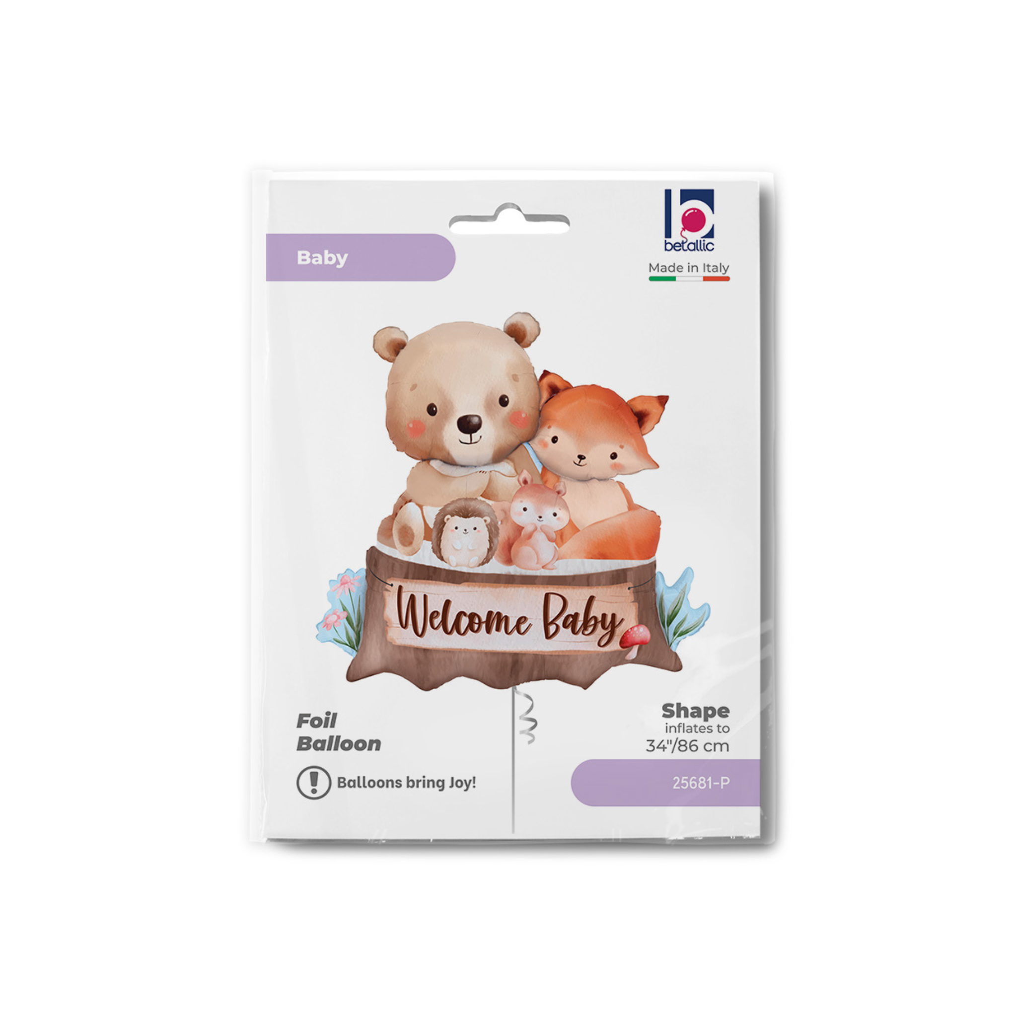 Folienballon "Welcome Baby" Waldfamilie -hey-Party.de- Folienballons -#Variante_