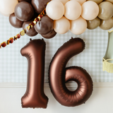 Folienballon XXL Zahl Braun Seidenmatt, ca. 86 cm -#Variante_