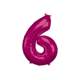 Folienballon XXL Zahl Pink -hey-Party.de- Folienballons -#Variante_ Zahl 6
