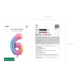 Folienballon XXL Zahl Regenbogen-Pastell -hey-Party.de- Folienballons -#Variante_