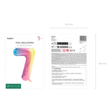 Folienballon XXL Zahl Regenbogen-Pastell -hey-Party.de- Folienballons -#Variante_