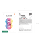 Folienballon XXL Zahl Regenbogen-Pastell -hey-Party.de- Folienballons -#Variante_