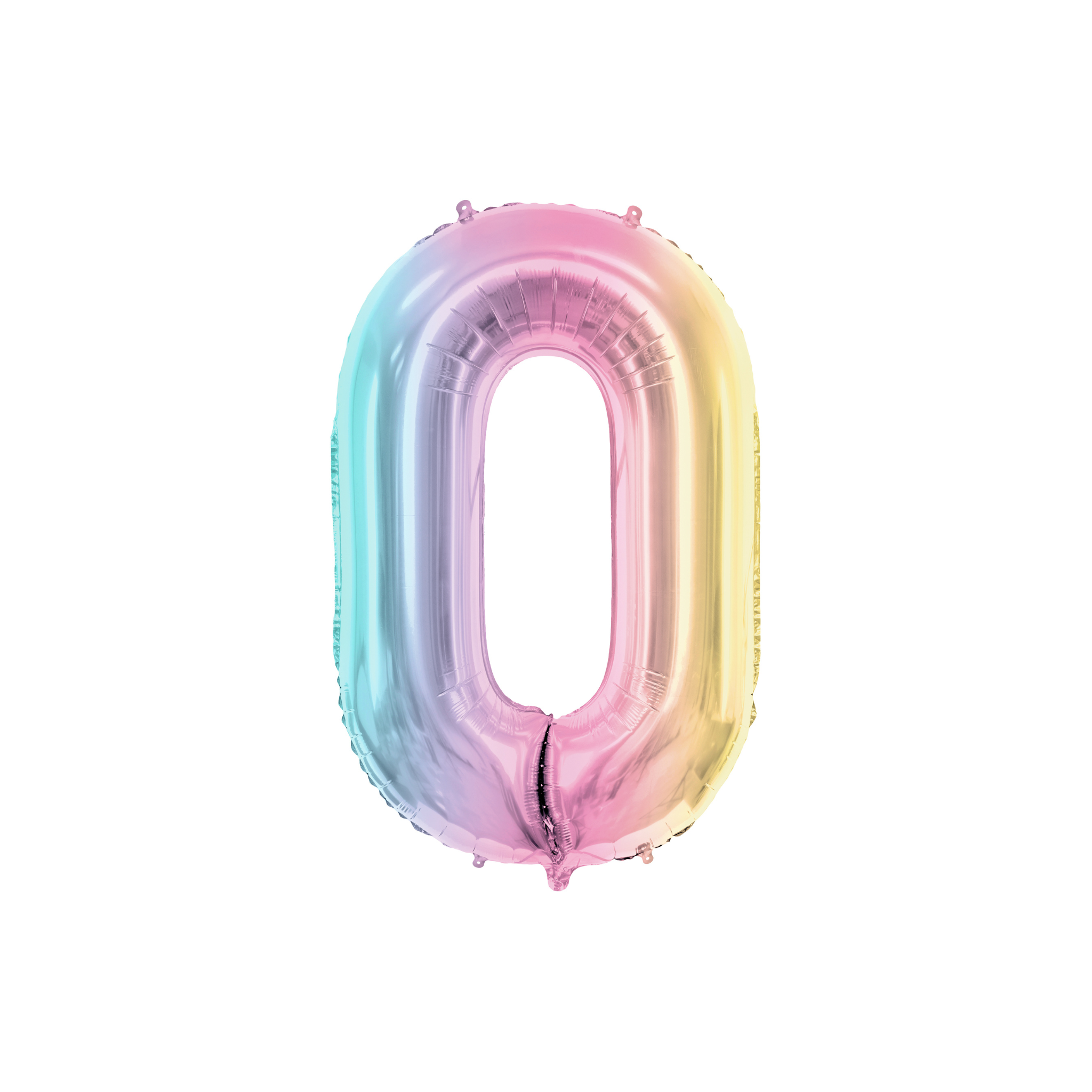 Folienballon XXL Zahl Regenbogen-Pastell -hey-Party.de- Folienballons -#Variante_ Zahl 0