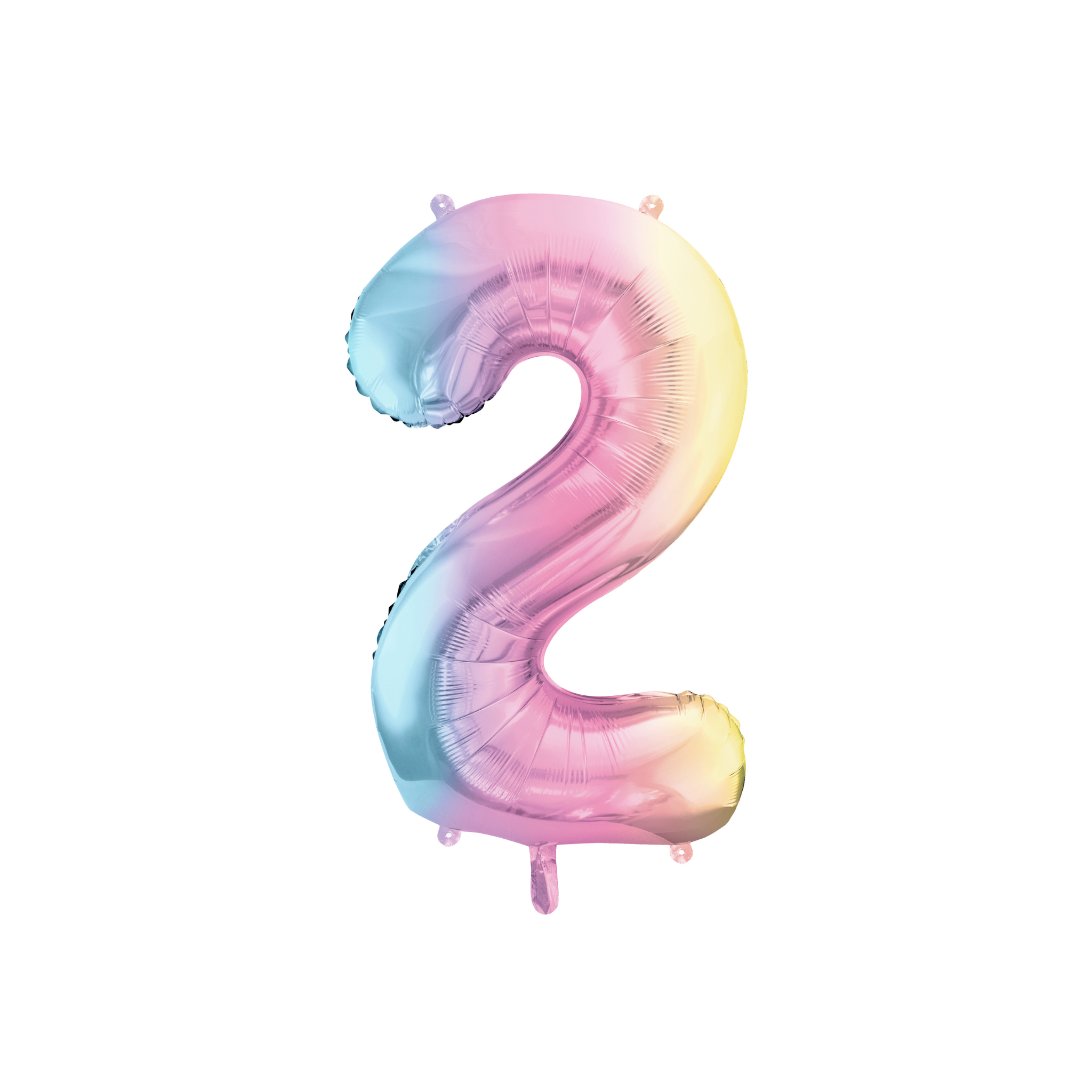 Folienballon XXL Zahl Regenbogen-Pastell -hey-Party.de- Folienballons -#Variante_ Zahl 2