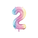 Folienballon XXL Zahl Regenbogen-Pastell -hey-Party.de- Folienballons -#Variante_ Zahl 2