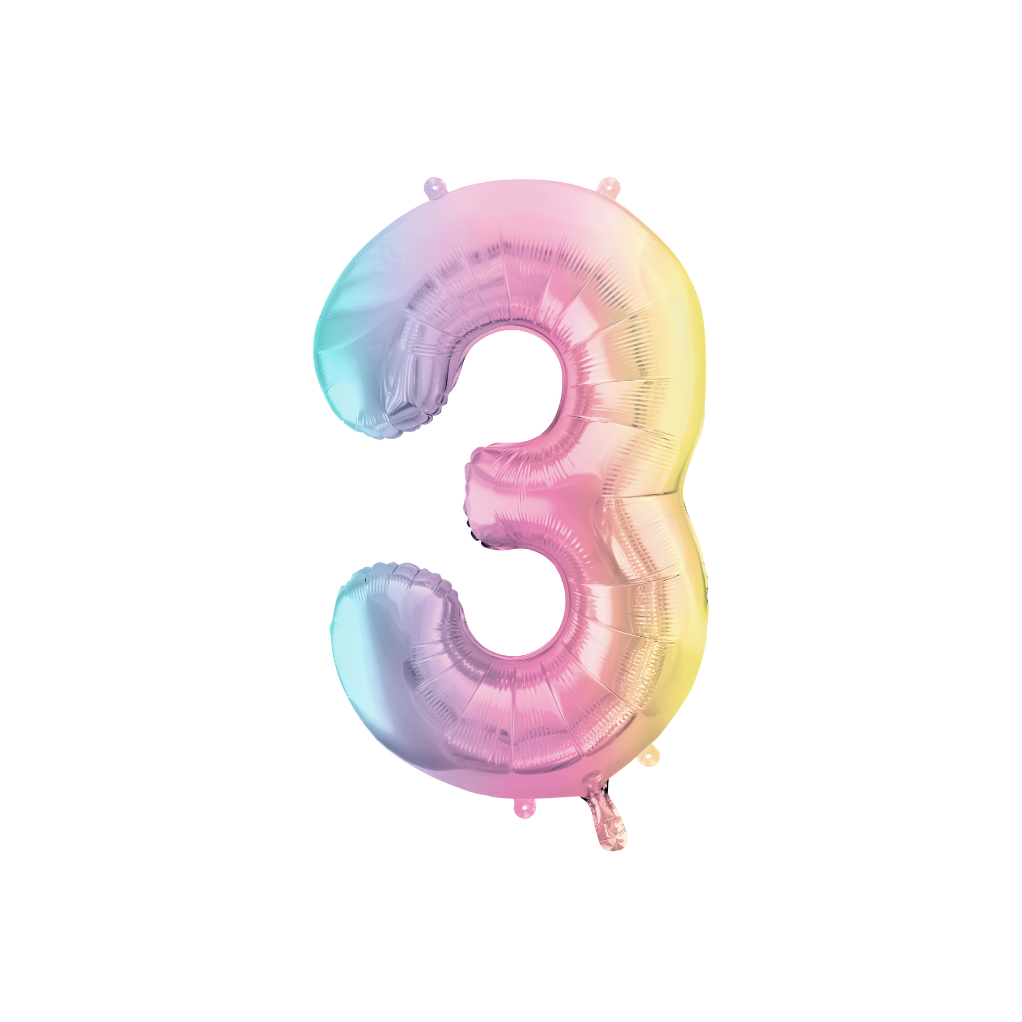Folienballon XXL Zahl Regenbogen-Pastell -hey-Party.de- Folienballons -#Variante_ Zahl 3