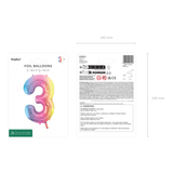 Folienballon XXL Zahl Regenbogen-Pastell -hey-Party.de- Folienballons -#Variante_