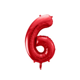 Folienballon XXL Zahl Rot -hey-Party.de- Folienballons -#Variante_ Zahl 6