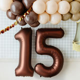 Folienballon XXL Zahl Braun Seidenmatt
