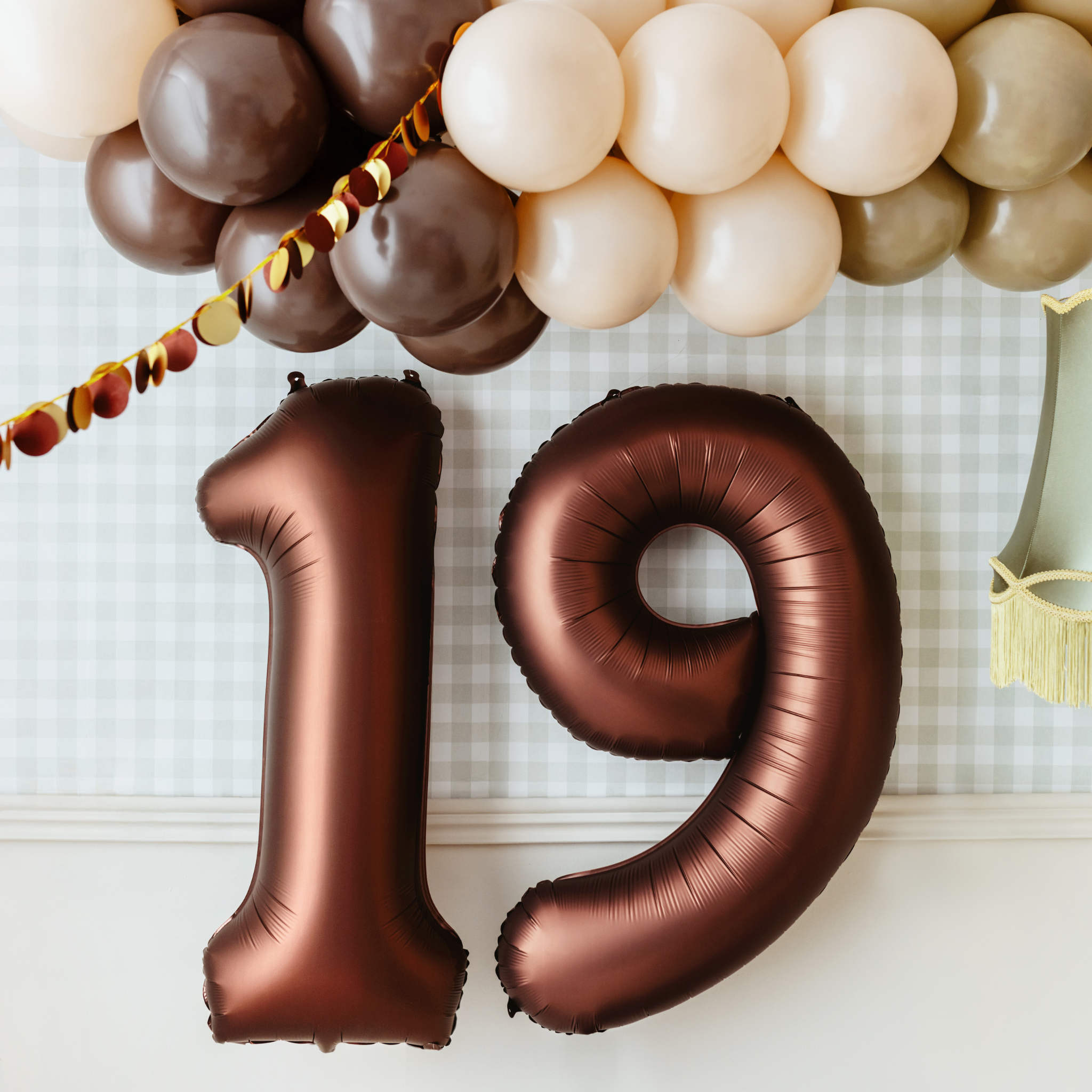 Folienballon XXL Zahl Braun Seidenmatt