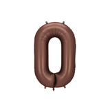Folienballon XXL Zahl Braun Seidenmatt