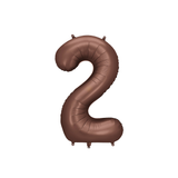 Folienballon XXL Zahl Braun Seidenmatt