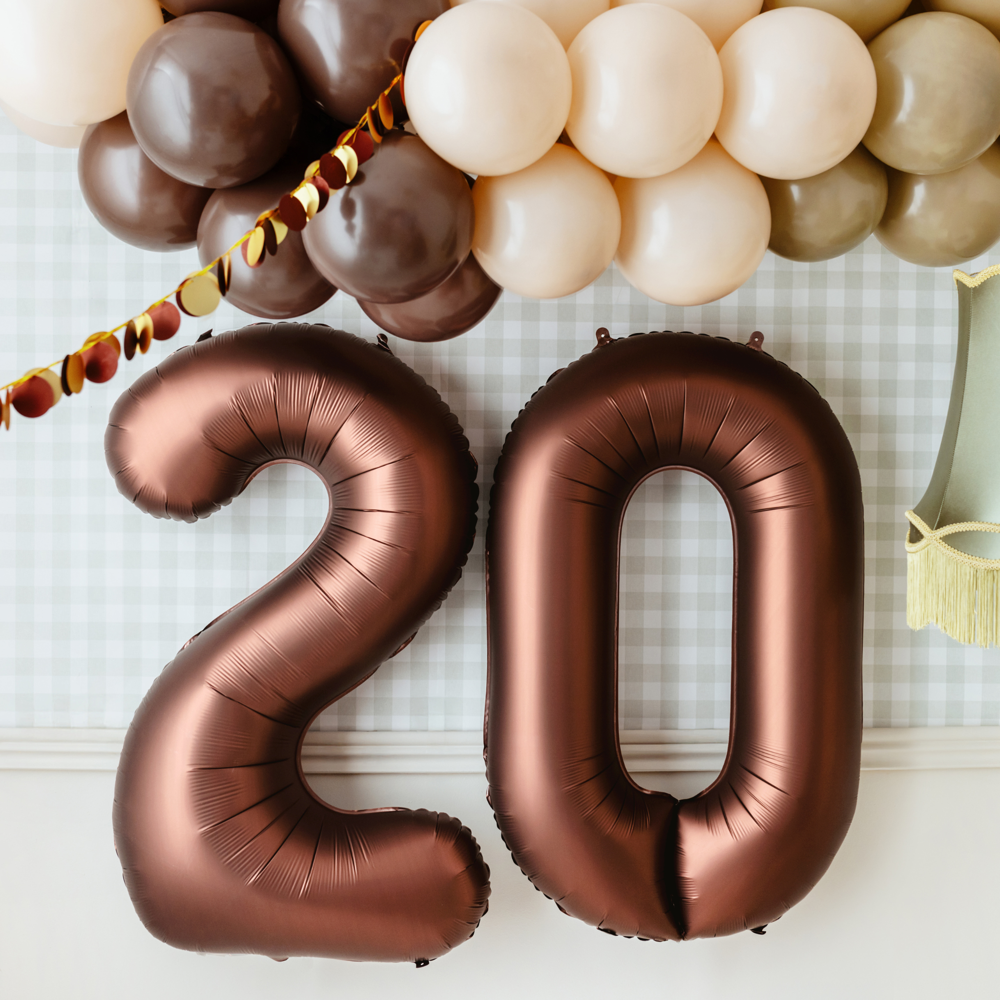 Folienballon XXL Zahl Braun Seidenmatt