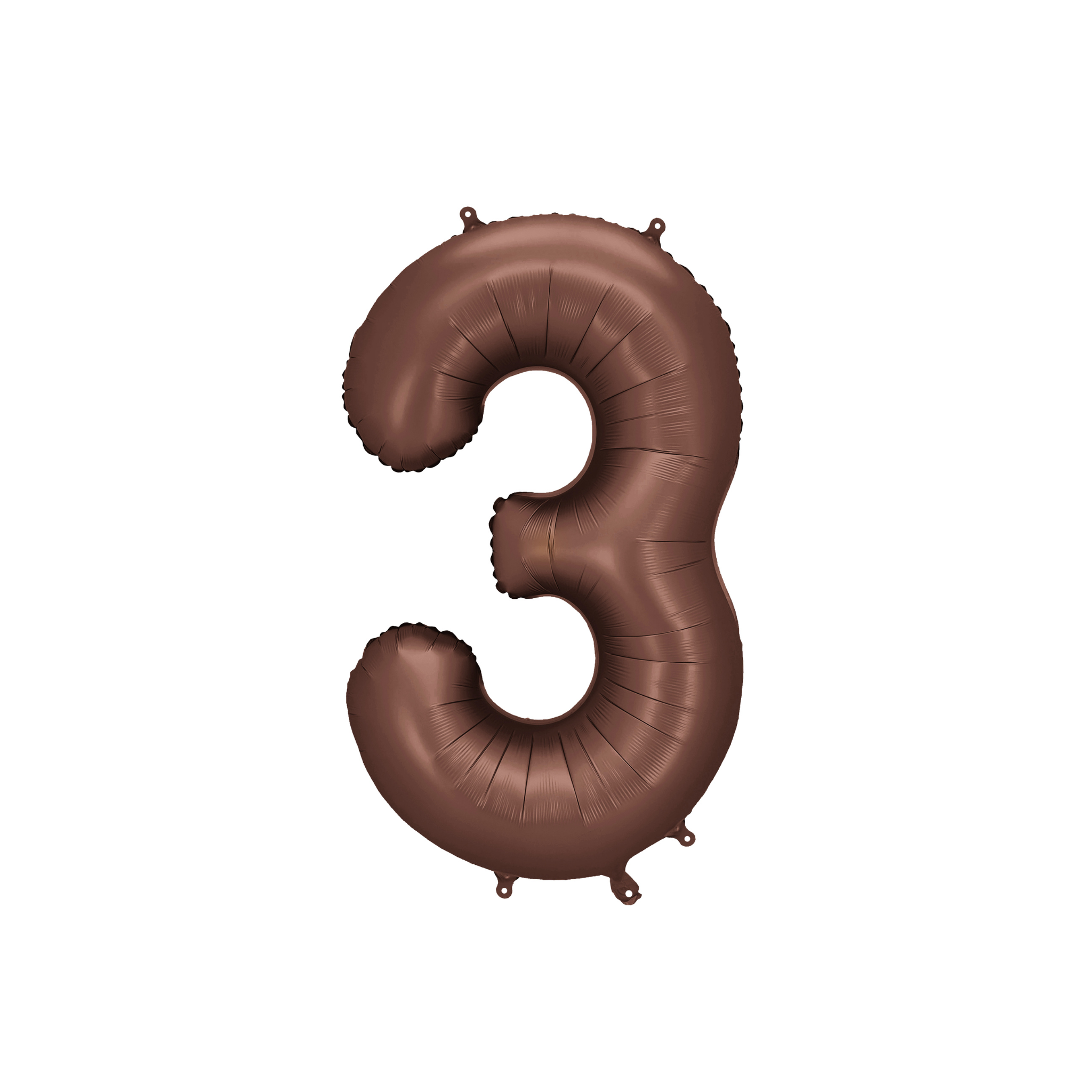 Folienballon XXL Zahl Braun Seidenmatt
