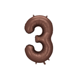 Folienballon XXL Zahl Braun Seidenmatt