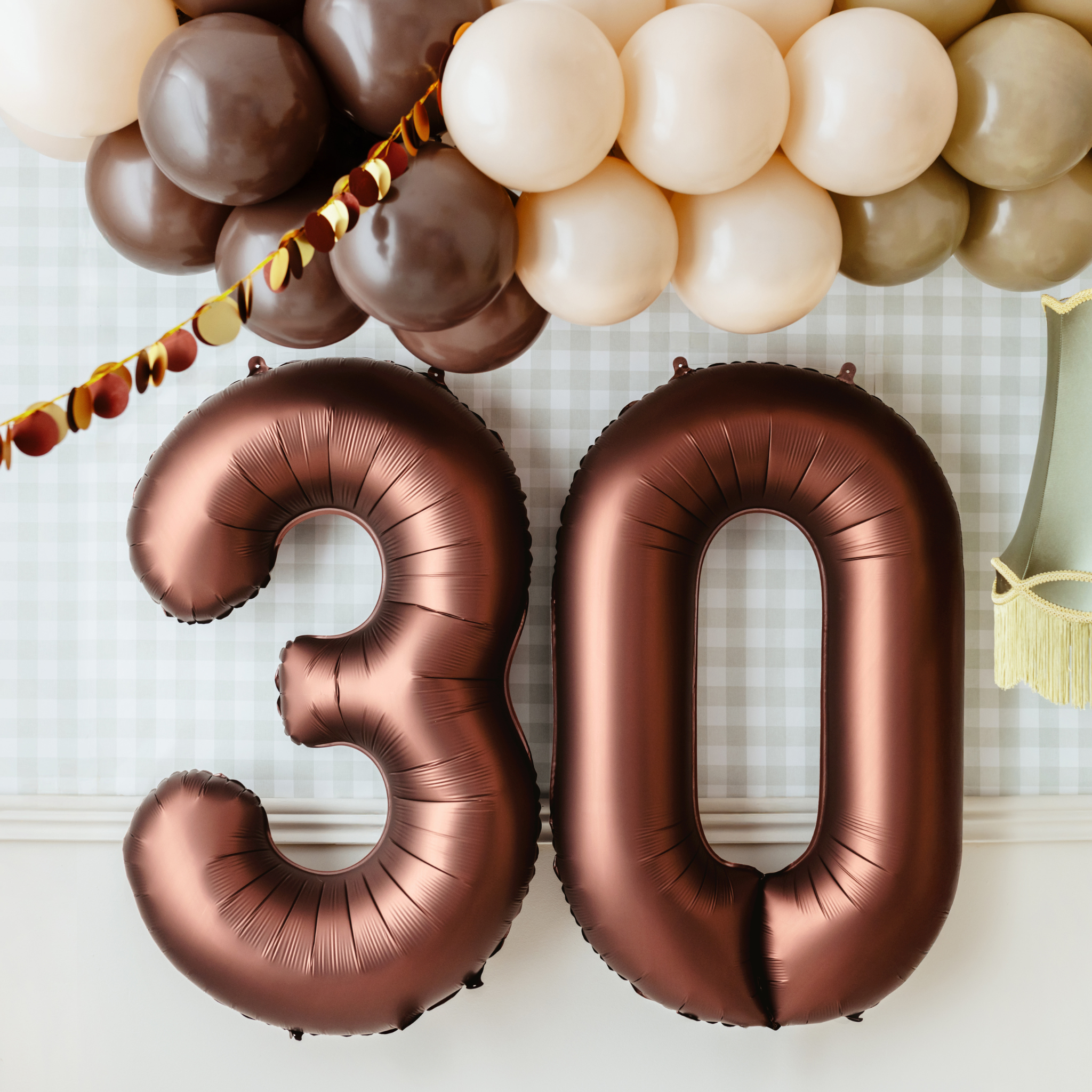Folienballon XXL Zahl Braun Seidenmatt