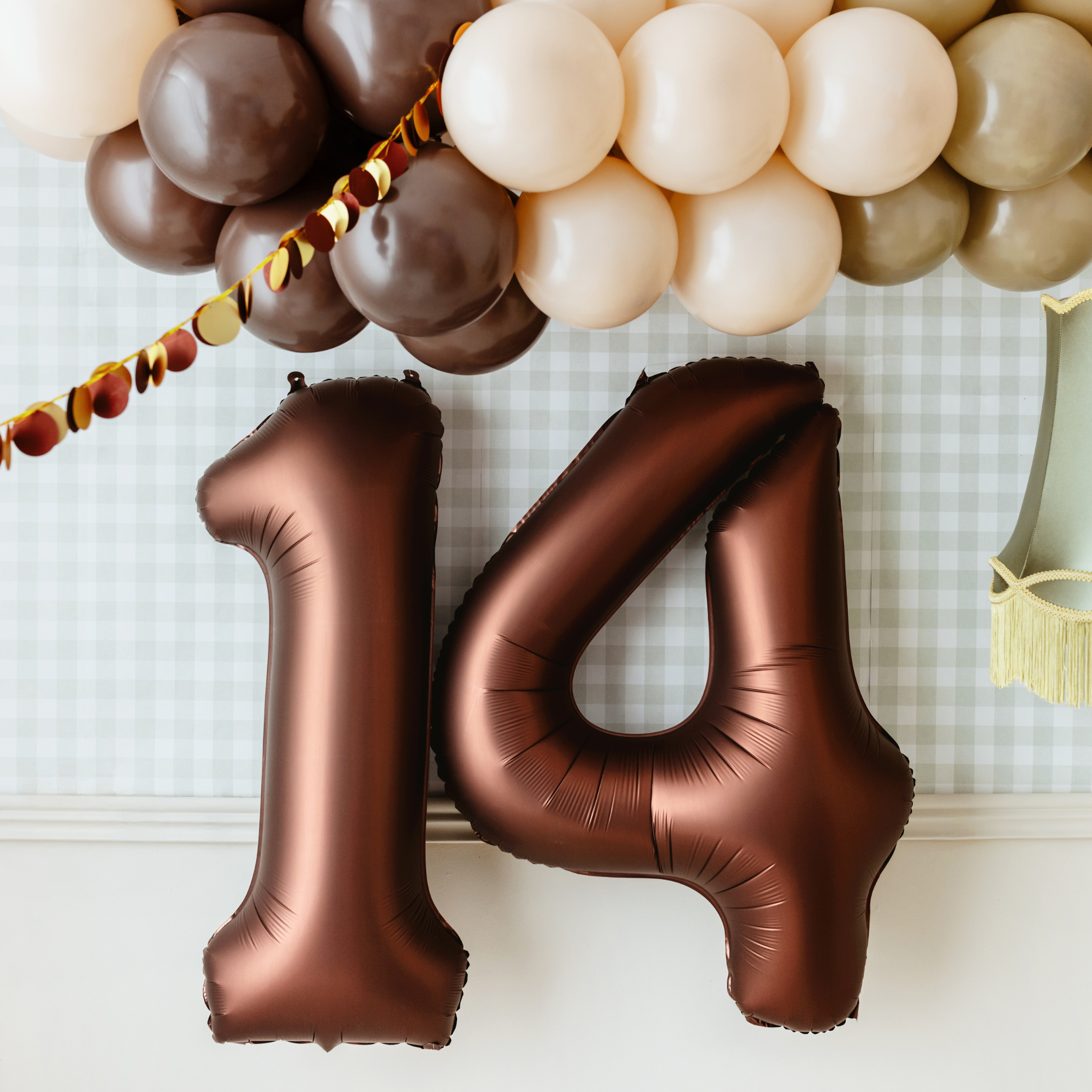 Folienballon XXL Zahl Braun Seidenmatt