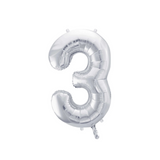 Folienballon XXL Zahl Silber -hey-Party.de- Folienballons -#Variante_ Zahl 3