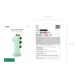 Folienballon Zahl 1 Dinosaurier