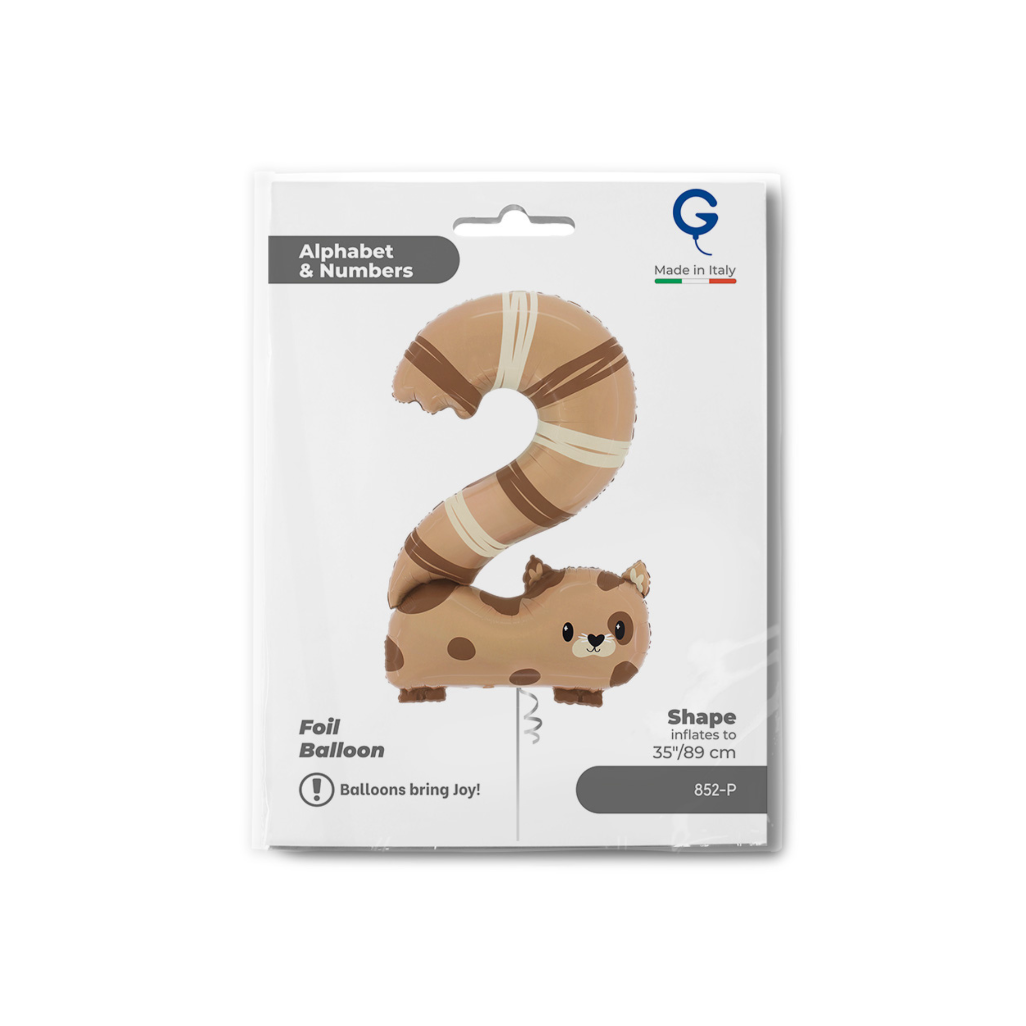 Folienballon Zahl "2" Katze Puppyloon