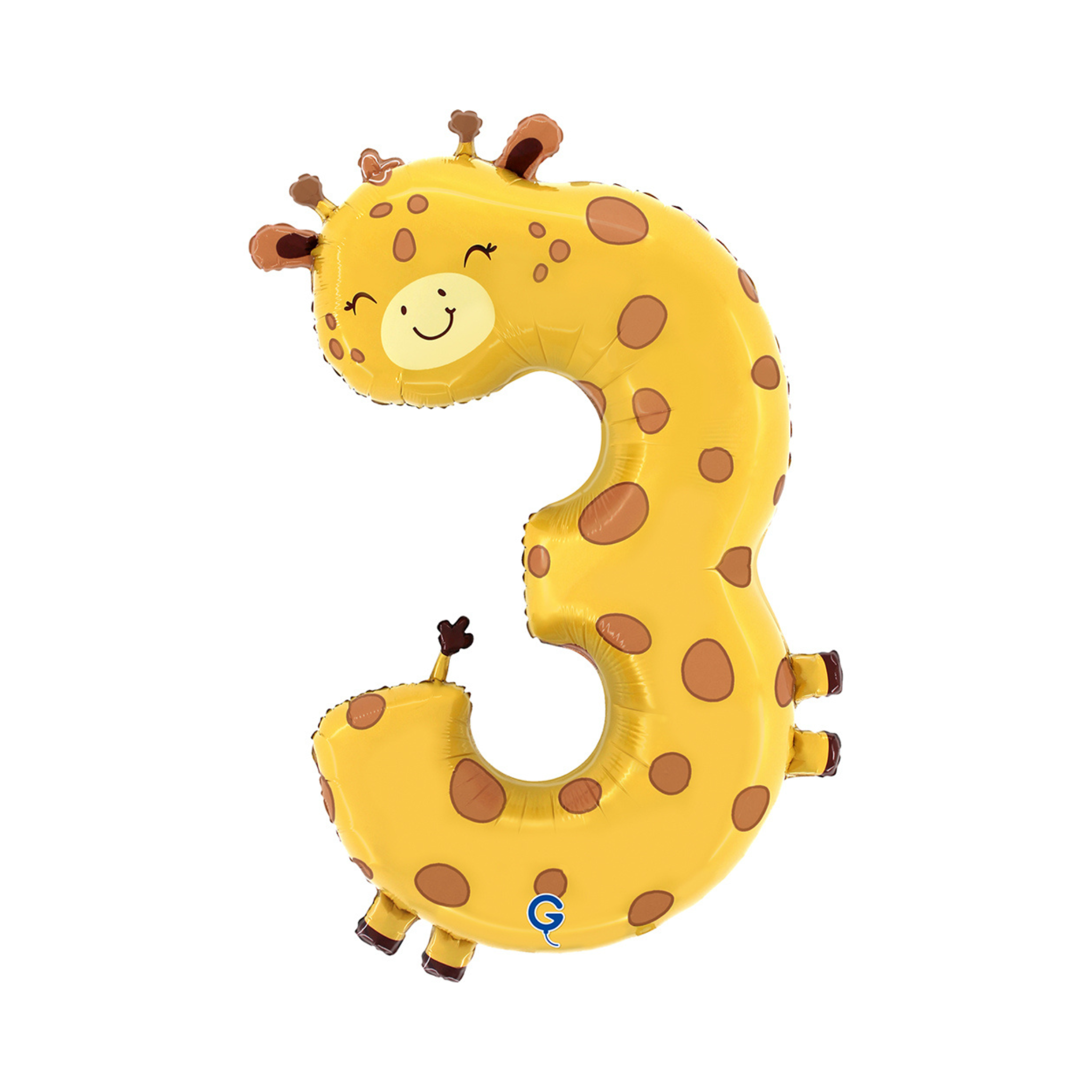 Folienballon Zahl "3" Giraffe Puppyloon