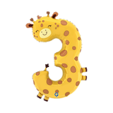 Folienballon Zahl "3" Giraffe Puppyloon