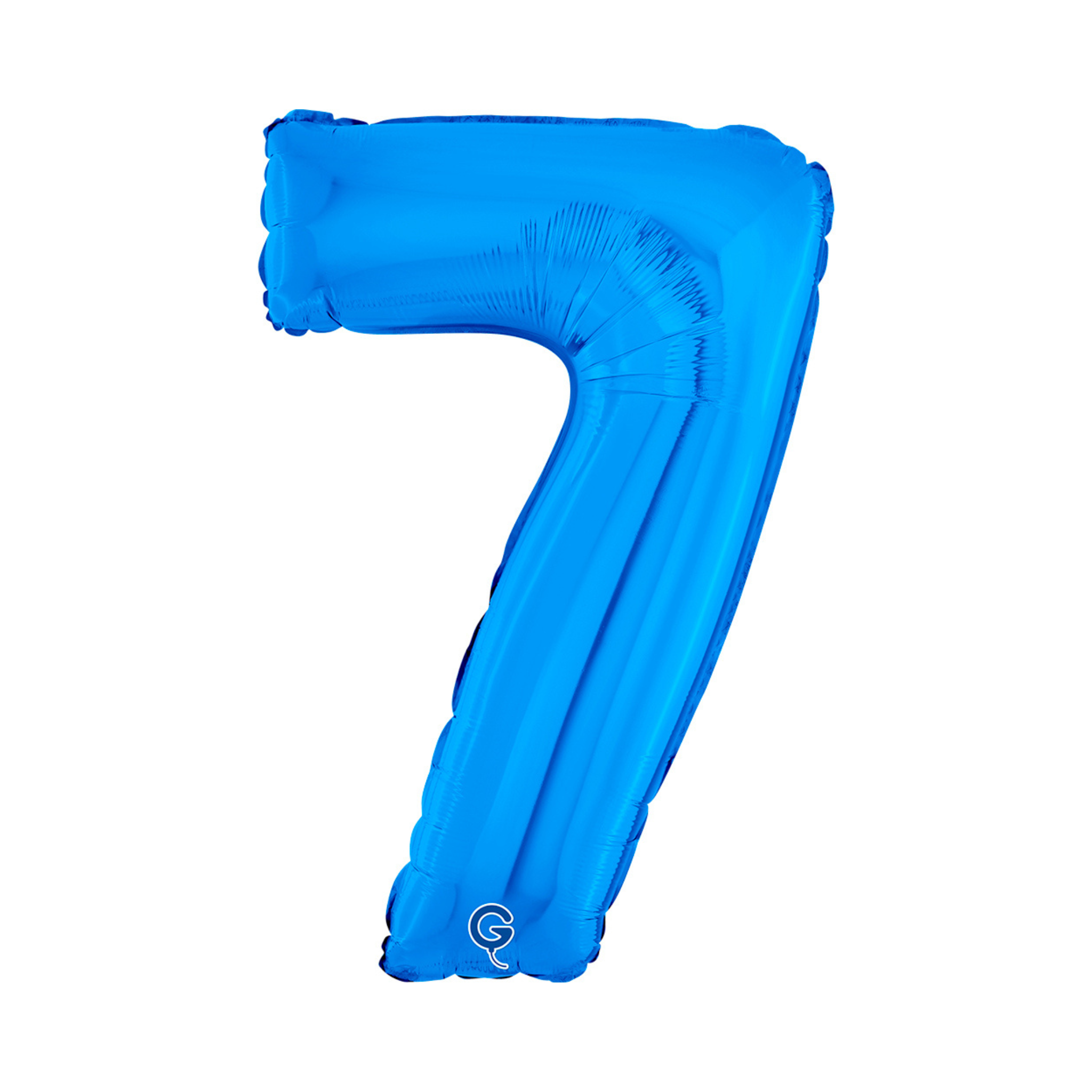 Folienballon Zahl Mittelgroß Blau, ca. 72 cm -#Variante_ Zahl 7