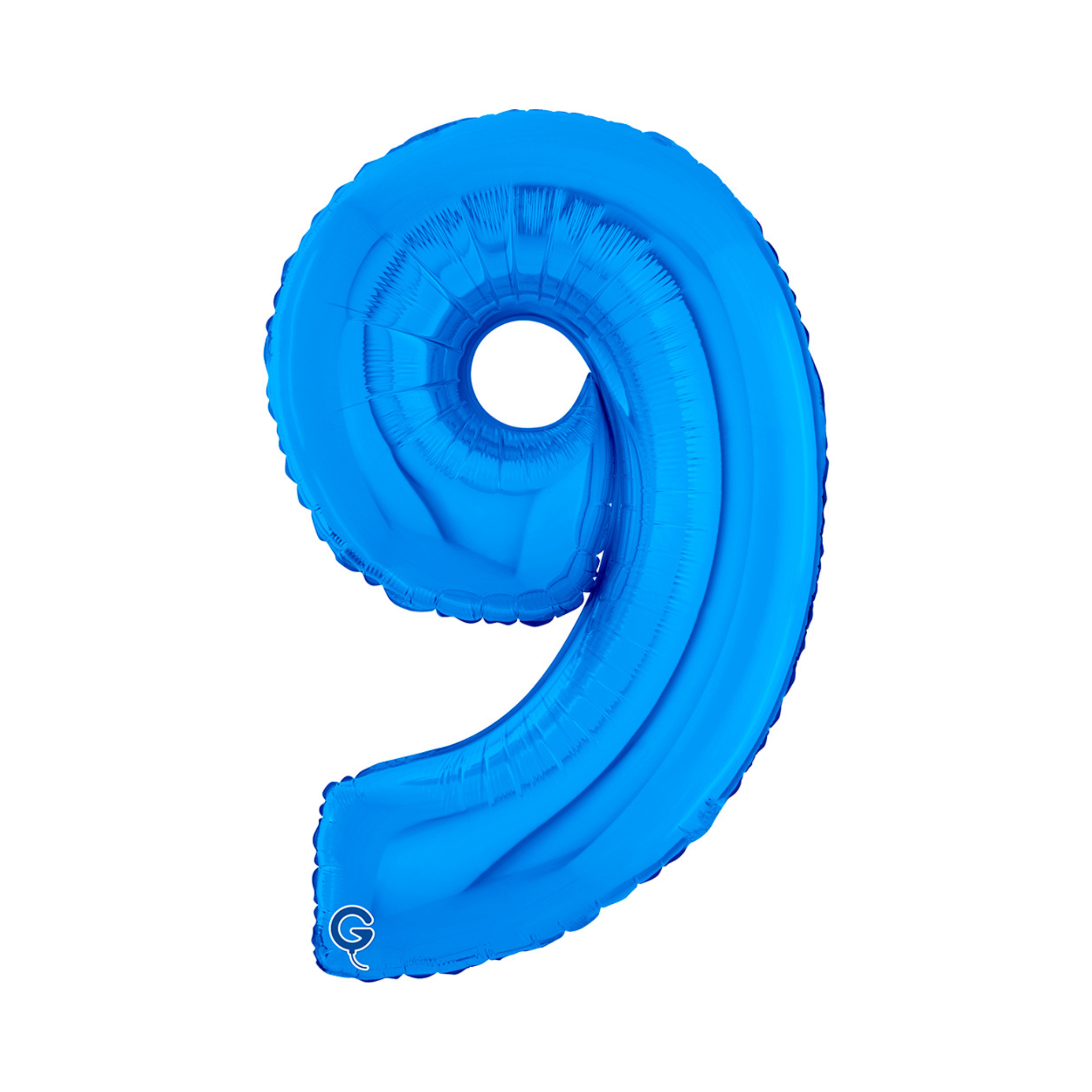 Folienballon Zahl Mittelgroß Blau, ca. 72 cm -#Variante_ Zahl 9