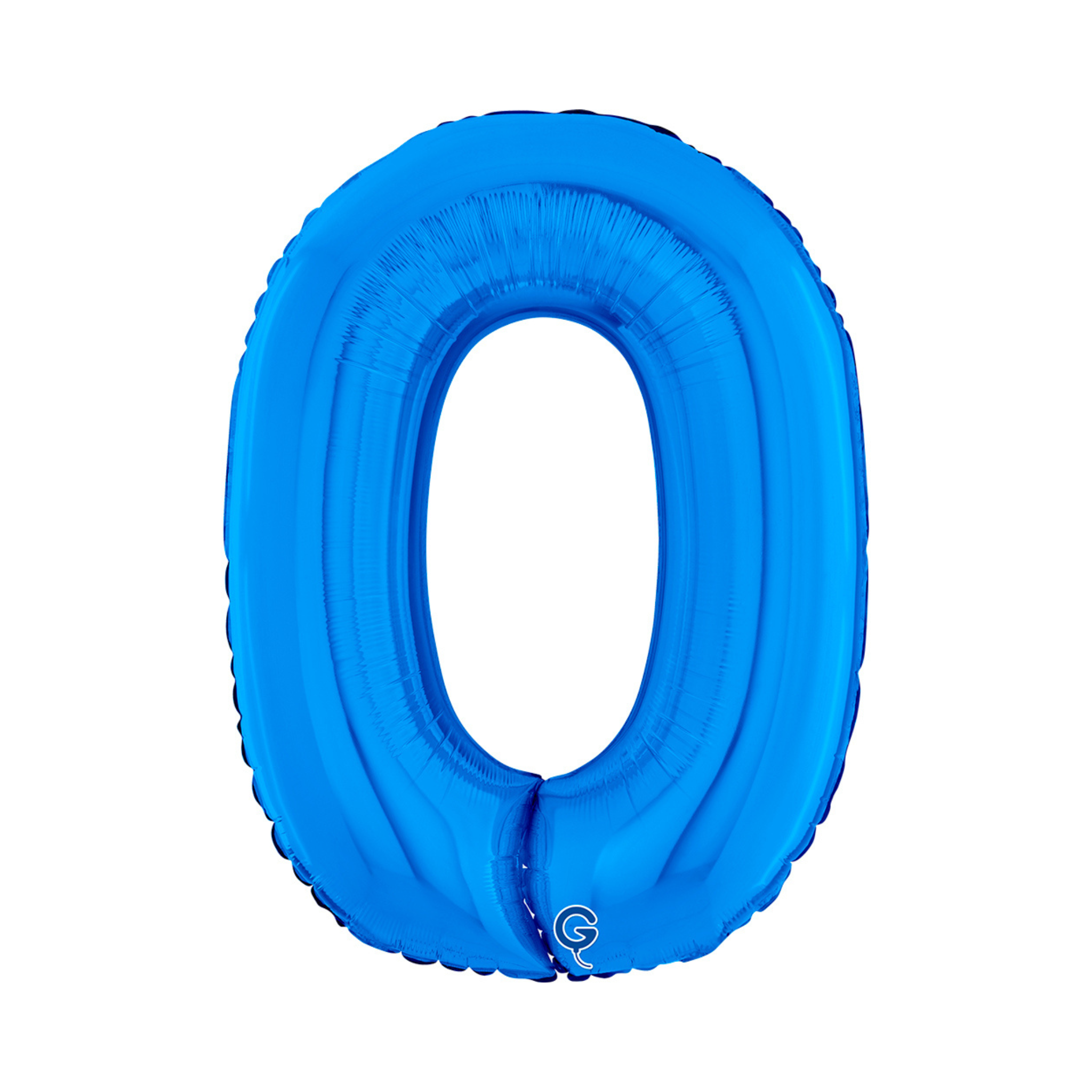 Folienballon Zahl Mittelgroß Blau, ca. 72 cm -#Variante_ Zahl 0