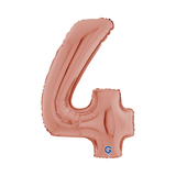 Folienballon Zahl Mittelgroß Roségold -hey-Party.de- Folienballons -#Variante_ Zahl 4