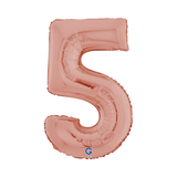 Folienballon Zahl Mittelgroß Roségold -hey-Party.de- Folienballons -#Variante_ Zahl 5